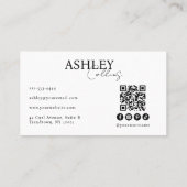 Carte De Visite Code QR de coiffeur (Dos)