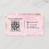 Carte De Visite Code QR de coiffeur Agate Moderne (Dos)