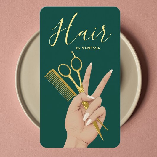 Carte De Visite Code QR de coiffeur chic et beauté moderne