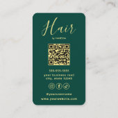 Carte De Visite Code QR de coiffeur chic et beauté moderne (Dos)