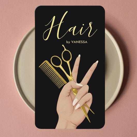 Carte De Visite Code QR de coiffeur chic pour coiffeur de luxe Bea