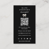 Carte De Visite Code QR de coiffeur de luxe Salon de beauté Coiffe (Dos)