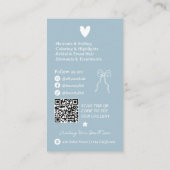 Carte De Visite Code QR de Coiffeur Doodles Bleu Poudre Rétro (Dos)