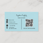 Carte De Visite Code QR de coiffeur moderne (Dos)
