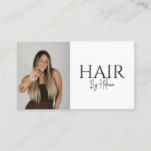 Carte De Visite Code QR de coiffeur photo moderne (Devant)