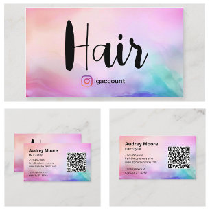 Carte De Visite Code QR de coiffeur Salon de coiffure