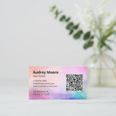 Carte De Visite Code QR de coiffeur Salon de coiffure (Debout devant)