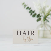 Carte De Visite Code QR de coiffeur Terreux Neutre (Debout devant)
