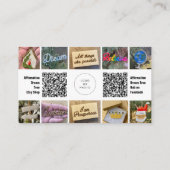 Carte De Visite Code QR de collage de photos (Dos)