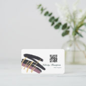 Carte De Visite Code QR de collage de pinceau tendance (Debout devant)