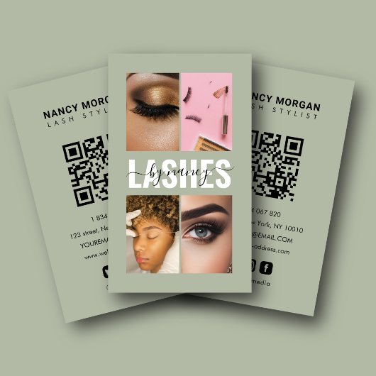 Carte De Visite Code QR de collage photo de technique d'extension