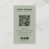 Carte De Visite Code QR de collage photo de technique d'extension (Dos)