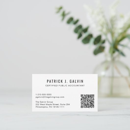 Carte De Visite Code QR de comptable CPA (Debout devant)