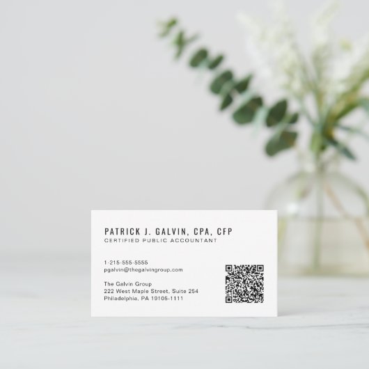 Carte De Visite Code QR de comptable CPA (Debout devant)