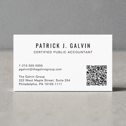 Carte De Visite Code QR de comptable CPA