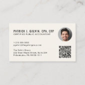 Carte De Visite Code QR de comptable CPA Photo (Devant)