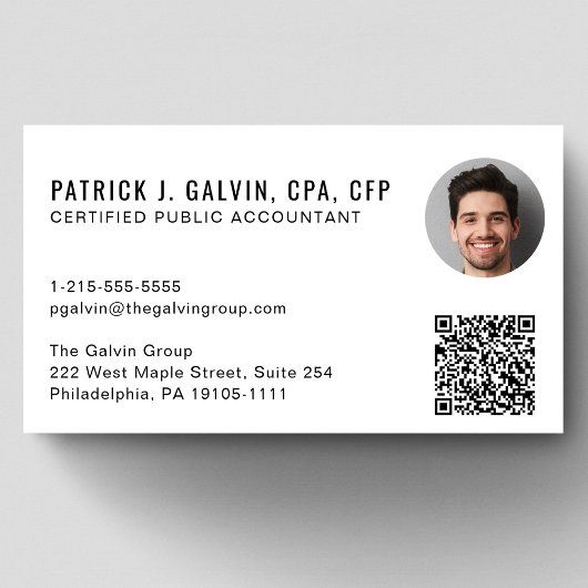 Carte De Visite Code QR de comptable CPA Photo