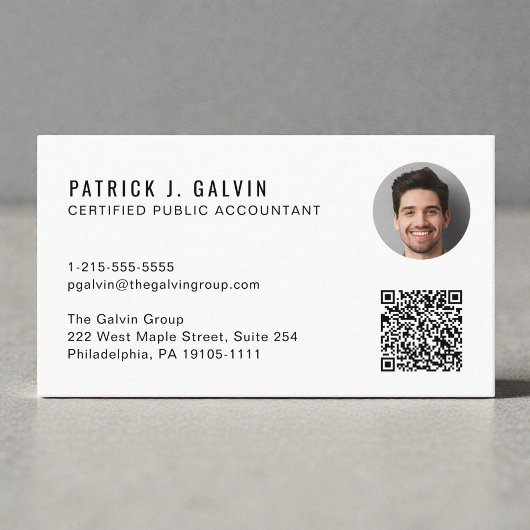 Carte De Visite Code QR de comptable CPA Photo