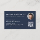Carte De Visite Code QR de comptable CPA Photo Bleu (Devant)