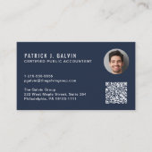 Carte De Visite Code QR de comptable CPA Photo Bleu (Devant)