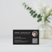 Carte De Visite Code QR de comptable CPA Photo Noir (Debout devant)