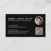 Carte De Visite Code QR de comptable CPA Photo Noir (Devant)