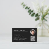 Carte De Visite Code QR de comptable CPA Photo Noir (Debout devant)