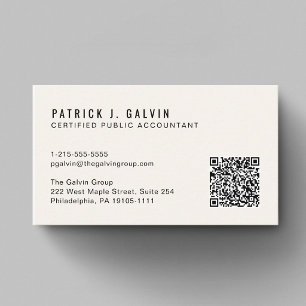 Carte De Visite Code QR de comptable fiscal CPA