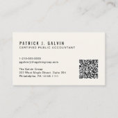 Carte De Visite Code QR de comptable fiscal CPA (Devant)