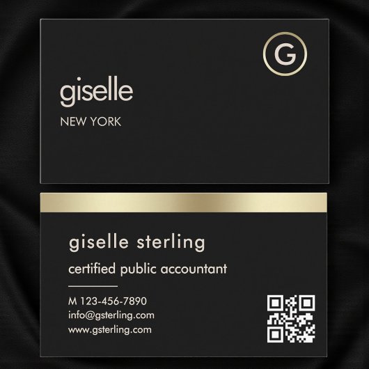 Carte De Visite Code QR de comptable public certifié CPA minimal