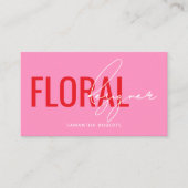 Carte De Visite Code QR de concepteur floral moderne rose (Devant)