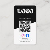 Carte De Visite Code QR de connexion avec nous Logo Réseaux Sociau (Devant)