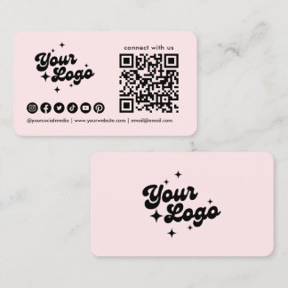Carte De Visite Code QR de connexion avec nous Logo Réseaux Sociau