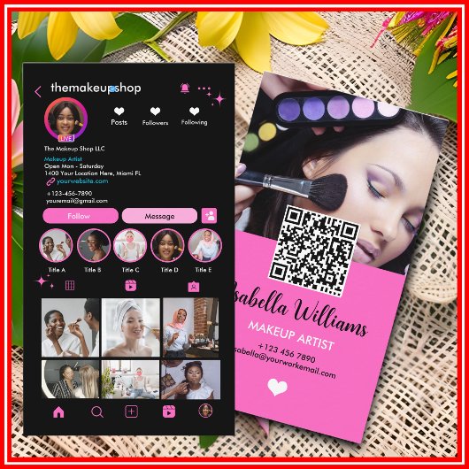 Carte De Visite Code QR de connexion Instagram
