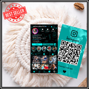 Carte De Visite Code QR de connexion Instagram pour entraîneur de
