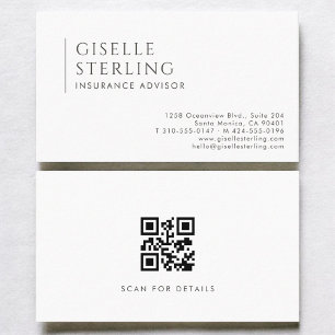 Carte De Visite Code QR de Conseiller en Assurance Moderne Profess