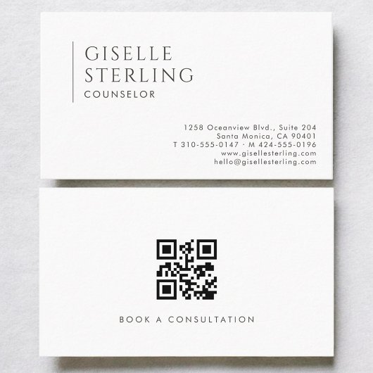 Carte De Visite Code QR de Conseiller Moderne Professionnel