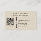 Carte De Visite Code QR de conservateur marin côtier à l'aquarelle (Dos)