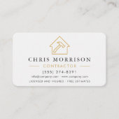 Carte De Visite Code QR de constructeur en or blanc professionnel (Devant)