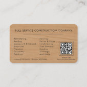 Carte De Visite Code QR de constructeur en or blanc professionnel (Dos)