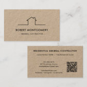 Carte De Visite Code QR de constructeur moderne (Devant / Derrière)