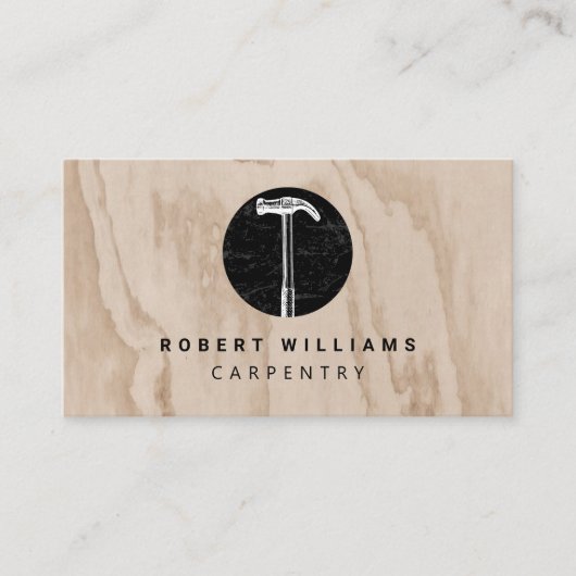 Carte De Visite Code QR de construction de charpentier en bois mar (Devant)