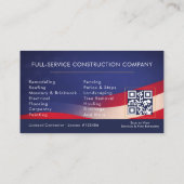 Carte De Visite Code QR de construction de l'entrepreneur patrioti (Dos)