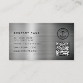 Carte De Visite Code QR de construction Métal Argenté (Dos)