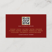 Carte De Visite Code QR de construction Red Gold Building (Dos)