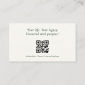 Carte De Visite Code QR de consultant juridique minimal de luxe (Dos)