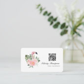 Carte De Visite Code QR de coordinatrice d'événement Flamant Rose (Debout devant)