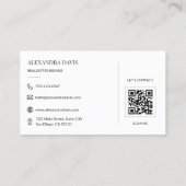 Carte De Visite Code QR de courtier immobilier minimal (Dos)