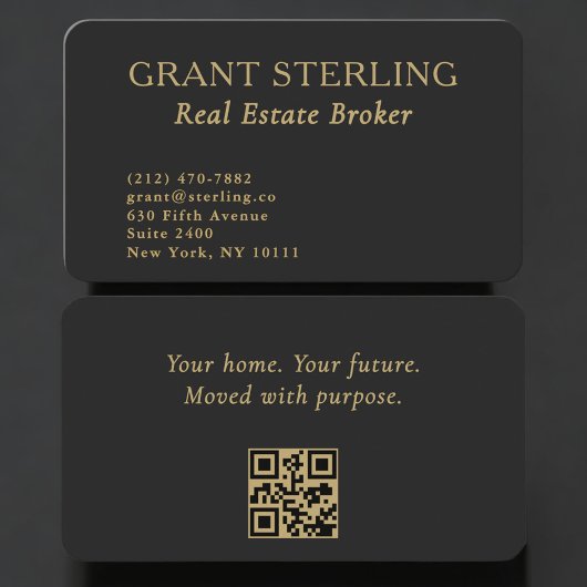 Carte De Visite Code QR de courtier immobilier professionnel