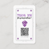 Carte De Visite Code QR de cristal d'améthyste violet pour les méd (Devant)